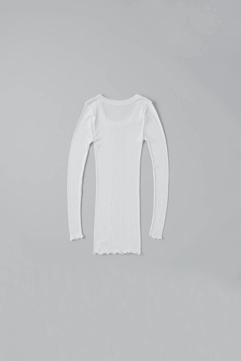 【DRESS HERSELF】シルク長袖リブカットソー