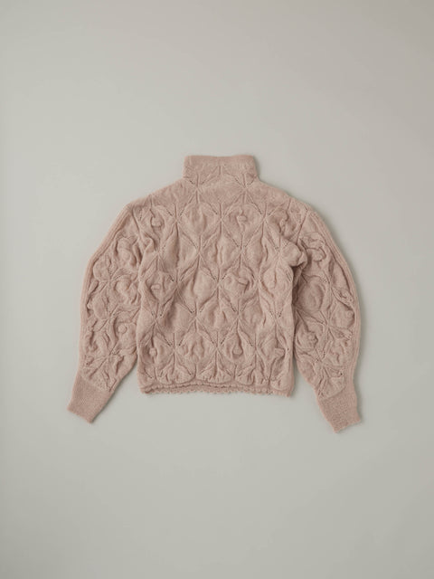 葉:leaf モヘアニットハイネックセーター(nude pink)