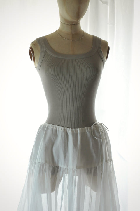 【DRESS HERSELF】シルクリブタンクトップ