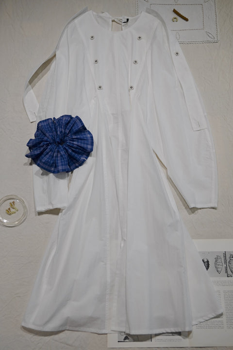 Line check シュシュ(sheer blue check)