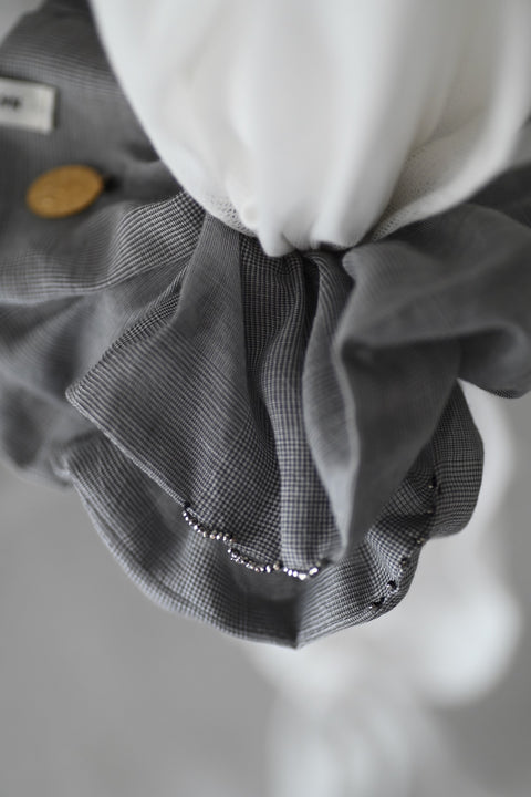 Glen check シュシュ(gray check)