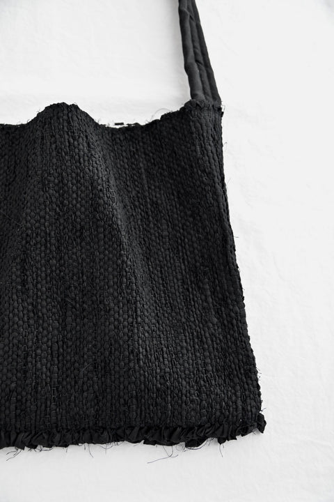 【teori works × Native Village】裂き織りバッグ(black)