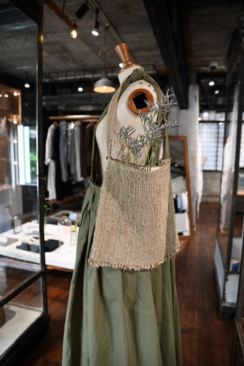 【teori works × Natiev Village】裂き織りバッグ(cinnamon beige)