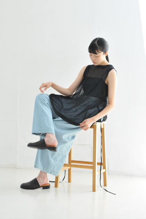 No.7/ Where the fog clears バックオープンノースリーブ(foggy black)