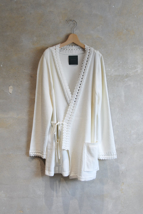 Cotton knits 羽織カーディガン(white+navy)