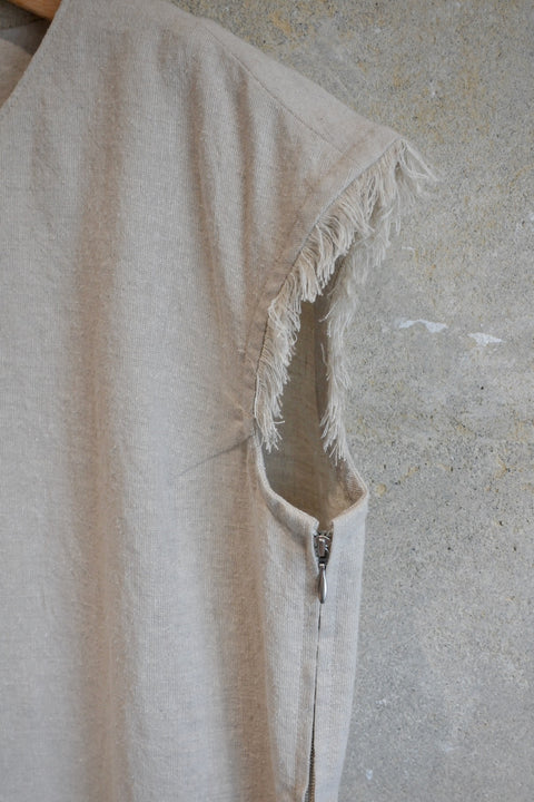 Natural linen silk ノースリーブブラウス