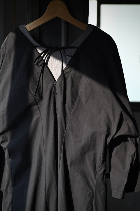 No.07/ landscape : 風景 刺繍襟ダーツドレス(black)