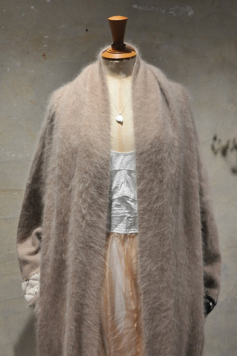 Angola nylon ロングカーディガン(beige)