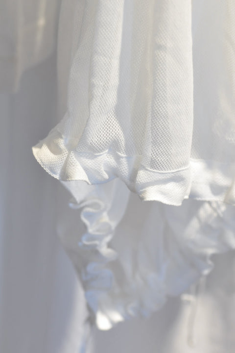 No.7/ Where the fog clears 変形スリーブトップス(foggy white)