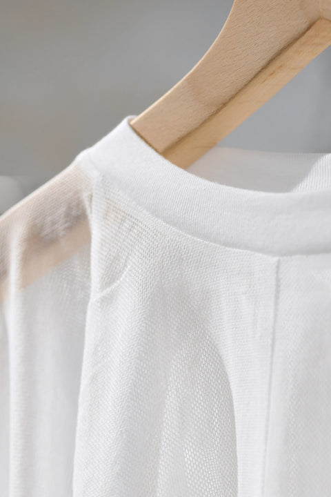 No.7/ Where the fog clears 変形スリーブトップス(foggy white)