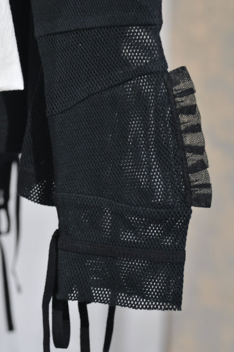 No.8/ Where the fog clears メッシュロングスリーブトップス(black)