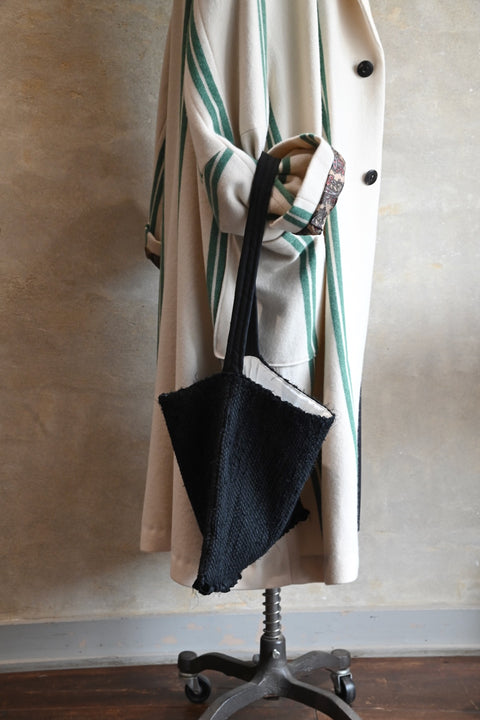 【teori works × Native Village】裂き織りバッグ(black)