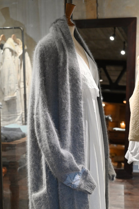 Angola nylon ロングカーディガン(gray)