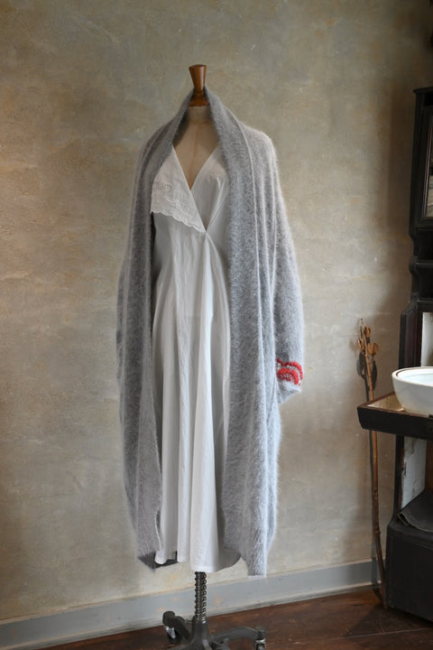 Angola nylon ロングカーディガン(gray)