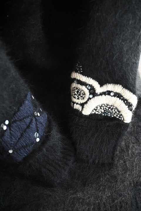 Angola nylon ロングカーディガン(black)
