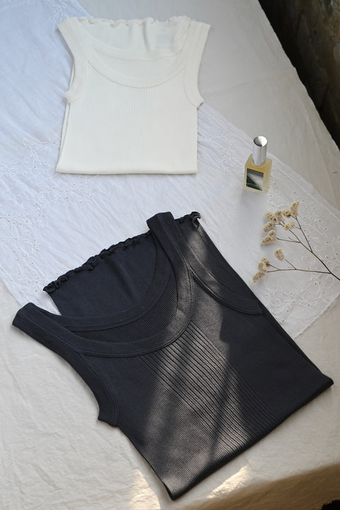 【DRESS HERSELF】シルクリブタンクトップ