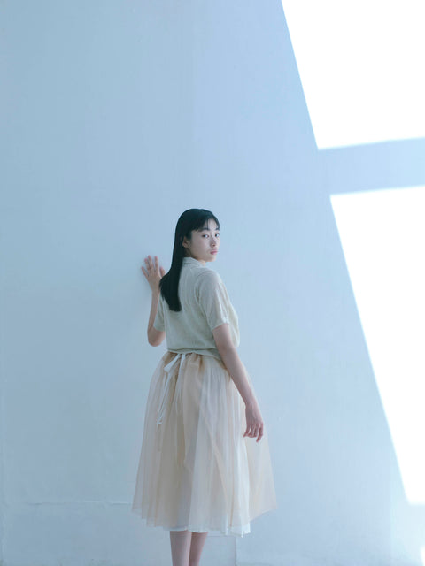 No.2/ The Night Life of Trees ドレス(row white+nude pink)