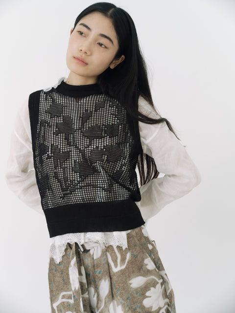 No.9 透明に落ちる影 フェアリーマグノリアベスト（black）