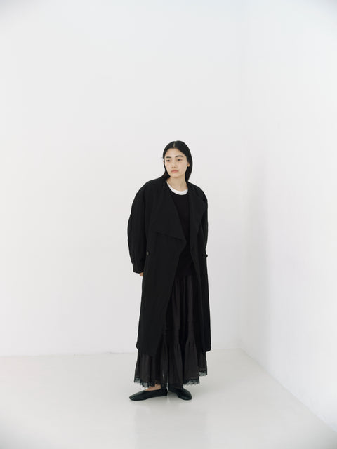 No.6 寂静 ギャザーレーススカート（black）