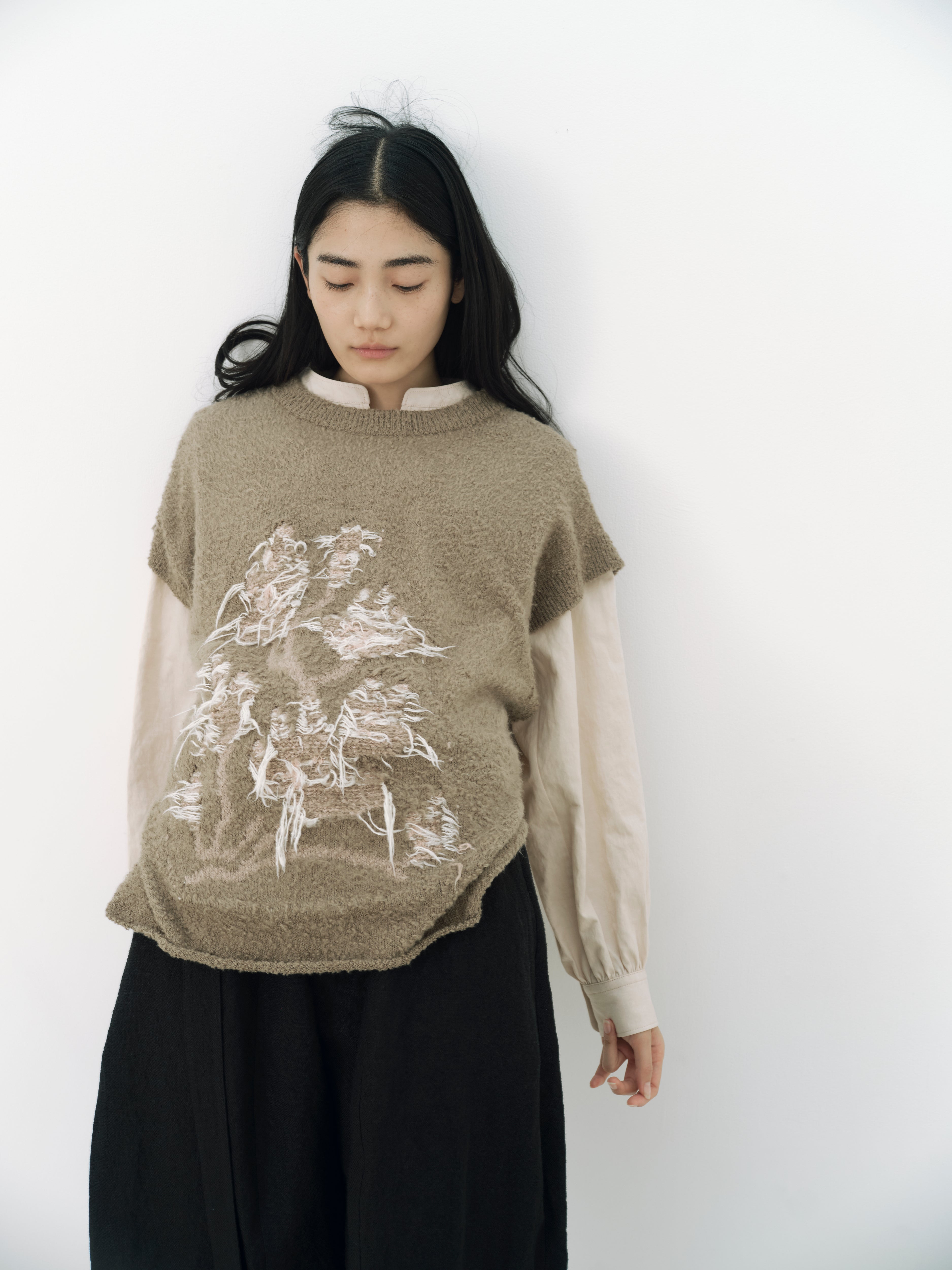 ガサ⭐︎NATIVEVILLAGE⭐︎ロングコート⭐︎ヘリンボーン⭐︎日本製 スタンドカラーパフィロングコート/CAVEZA ROSSO/カベサロッソ | OUTER