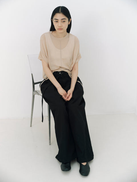 No.13 羅（うすもの） ショートスリーブトップス（skin beige）