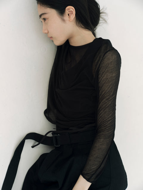 No.13 羅（うすもの） ロングスリーブトップス（black）
