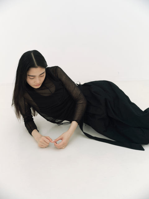 No.13 羅（うすもの） ロングスリーブトップス（black）
