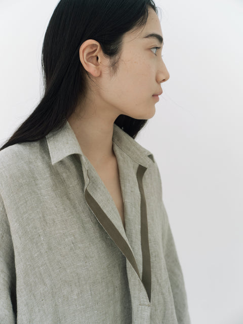 No.8 木の梢 ワイドスリーブドレス（ash beige）