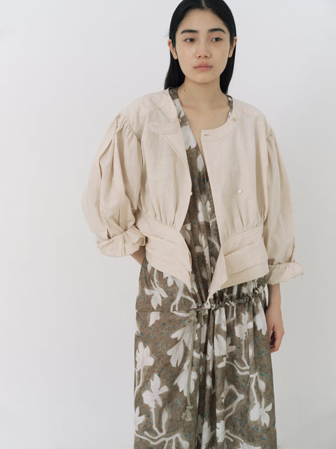 No.5 霧は俄かに揺れる ベルテッドブラウス（fog pink）