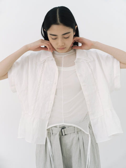 No.13 羅（うすもの） ショートスリーブトップス（off white）