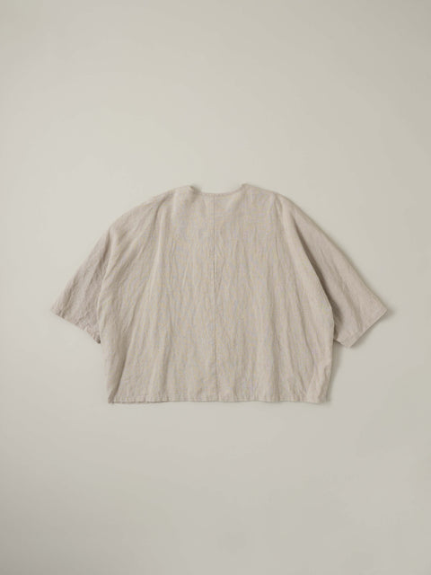 No.11 平らな枯れ草の上 リーフ刺繍ワイドブラウス