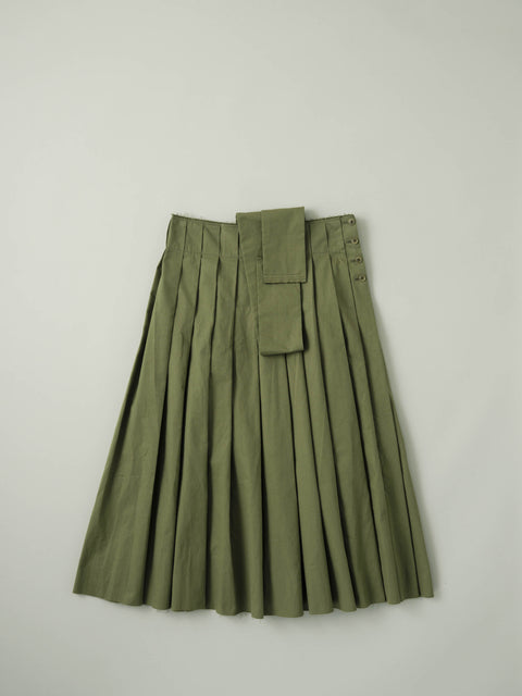 No.4/ Rustle of trees shoulder pleated skirt