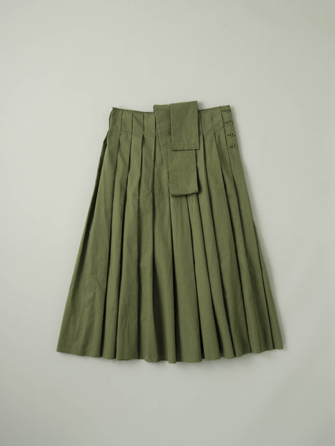 No.4/ Rustle of trees shoulder pleated skirt