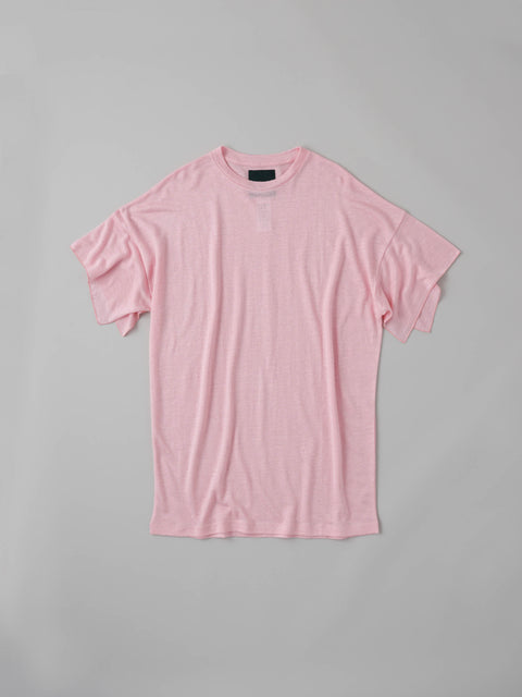 Linen T-shirt Big プルオーバー（pink）