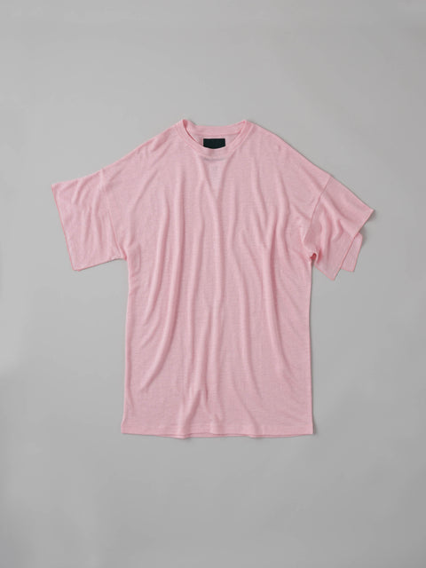 Linen T-shirt Big プルオーバー（pink）