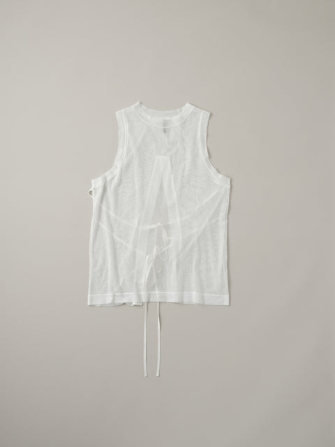 No.7/ Where the fog clears Back open sleeveless (foggy white)