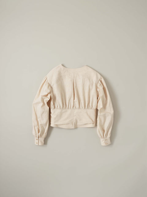 No.5 霧は俄かに揺れる ベルテッドブラウス（fog pink）