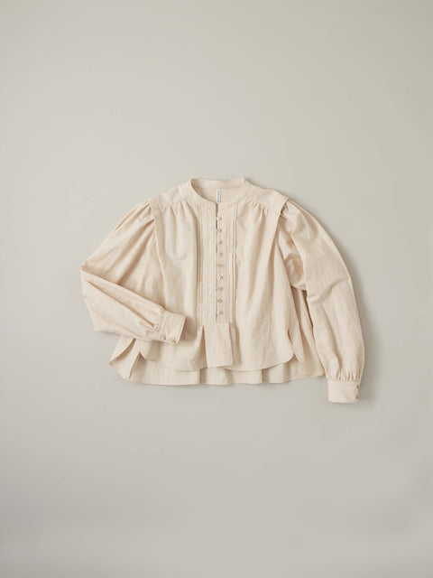 No.5 霧は俄かに揺れる タックブラウス（fog pink）