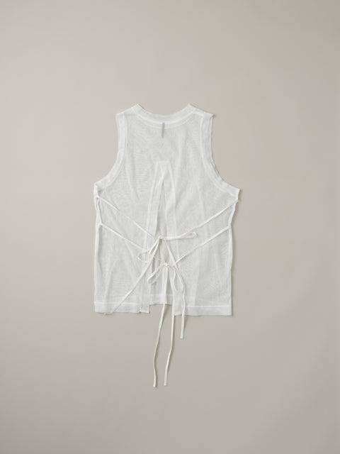 No.7/ Where the fog clears Back open sleeveless (foggy white)