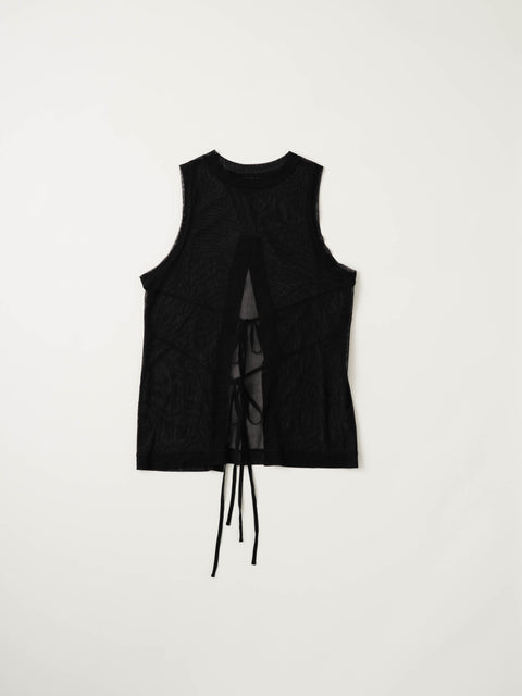 No.7/ Where the fog clears Back open sleeveless (foggy black)