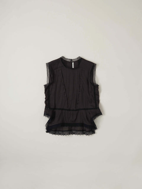 No.6 寂静 スリーブレスレースブラウス（black）
