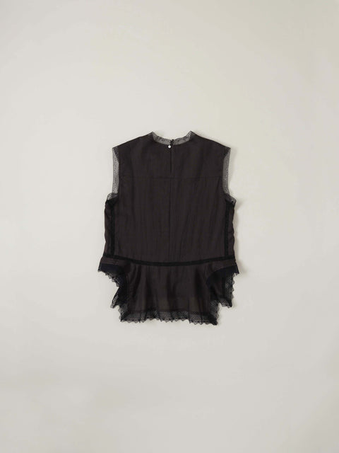 No.6 寂静 スリーブレスレースブラウス（black）