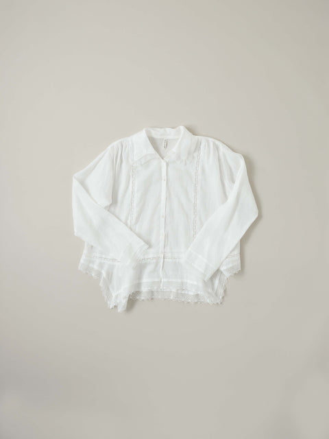 No.6 寂静 ロングスリーブレースブラウス（white）