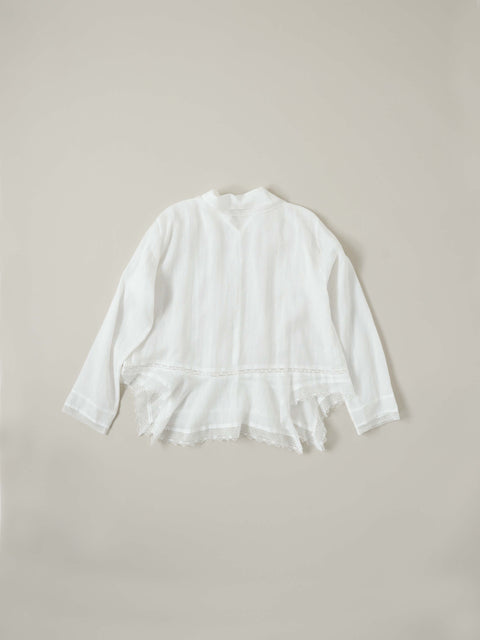 No.6 寂静 ロングスリーブレースブラウス（white）