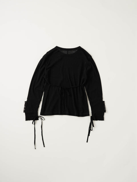 No.8/ Where the fog clears メッシュロングスリーブトップス（black）