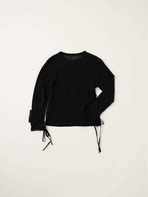 No.8/ Where the fog clears メッシュロングスリーブトップス（black）