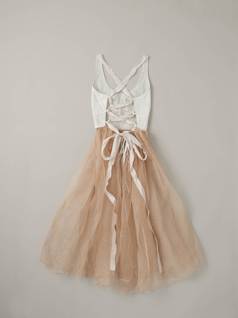 No.2/ The Night Life of Trees Dress (row white + nude pink)