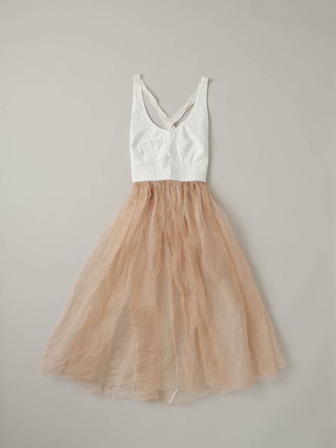 No.2/ The Night Life of Trees Dress (row white + nude pink)