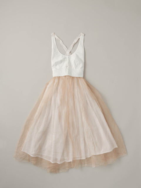 No.2/ The Night Life of Trees Dress (row white + nude pink)