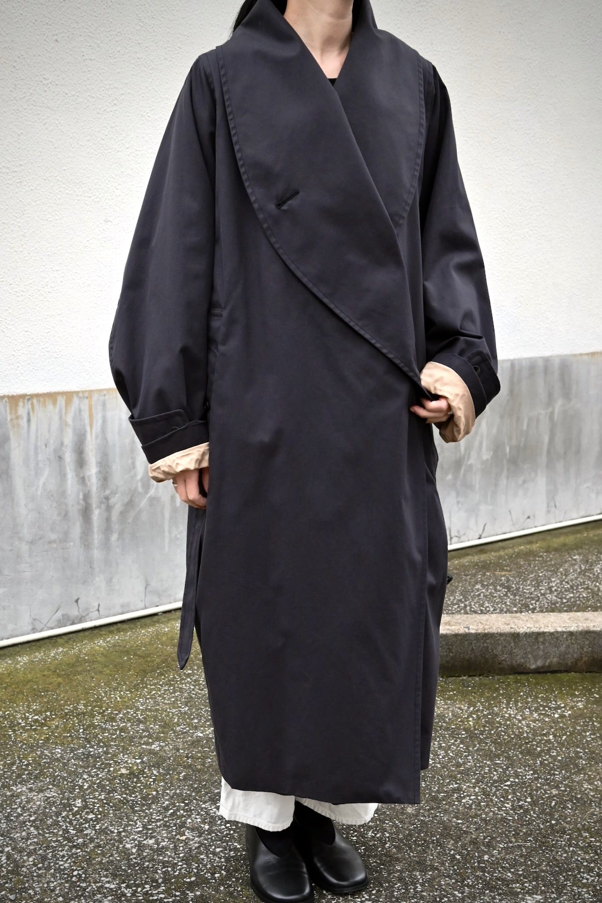 No.09/ suburb : 郊外 ラップコート（black） – NATIVE VILLAGE